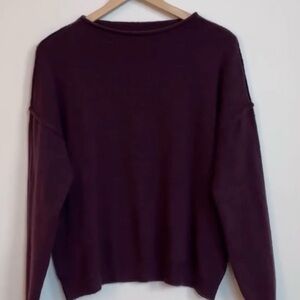 nuuds Women's cozy knit mock neck Sweater in Plum